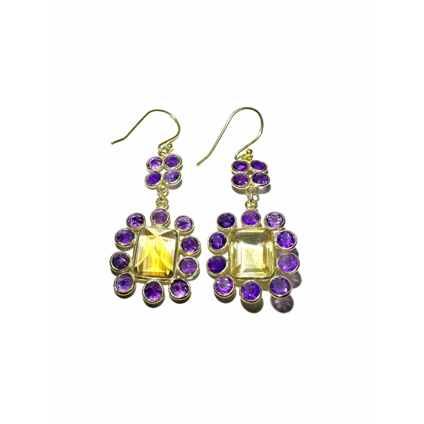 Citrine and amethyst earrings