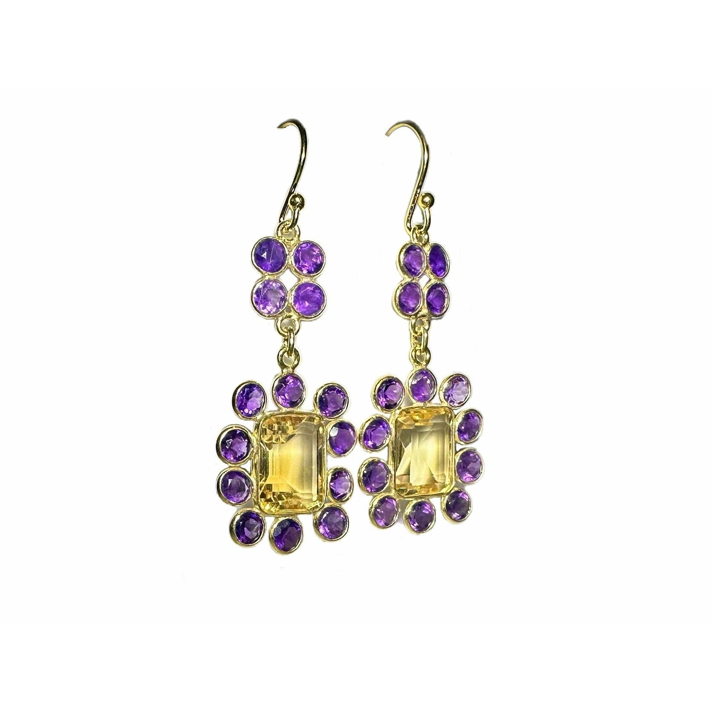 Citrine and amethyst earrings