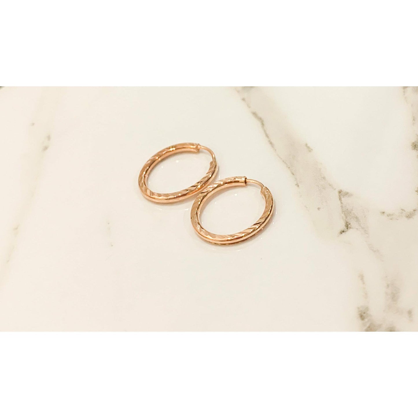 Rose Gold Plated Sterling Silver Mini Hoop Earrings