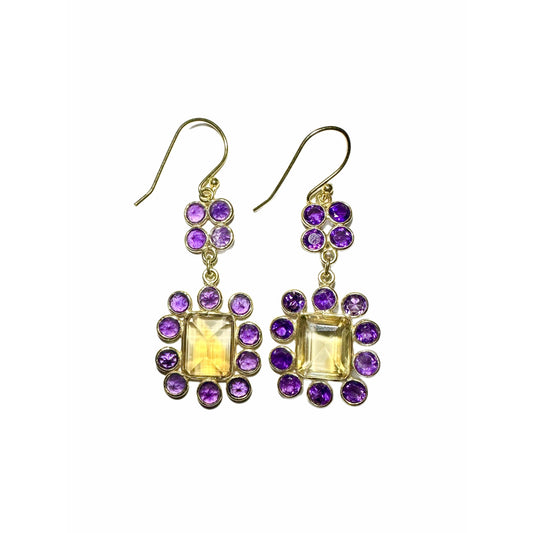 Citrine and amethyst earrings