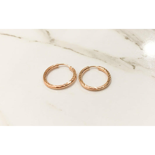 Rose Gold Plated Sterling Silver Mini Hoop Earrings