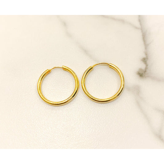 Mini Gold Hoop Earrings in Silver